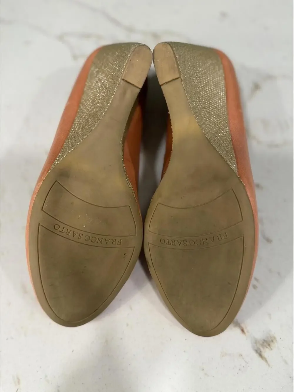 Franco Sarto Peach Wedge Pumps Size 8M